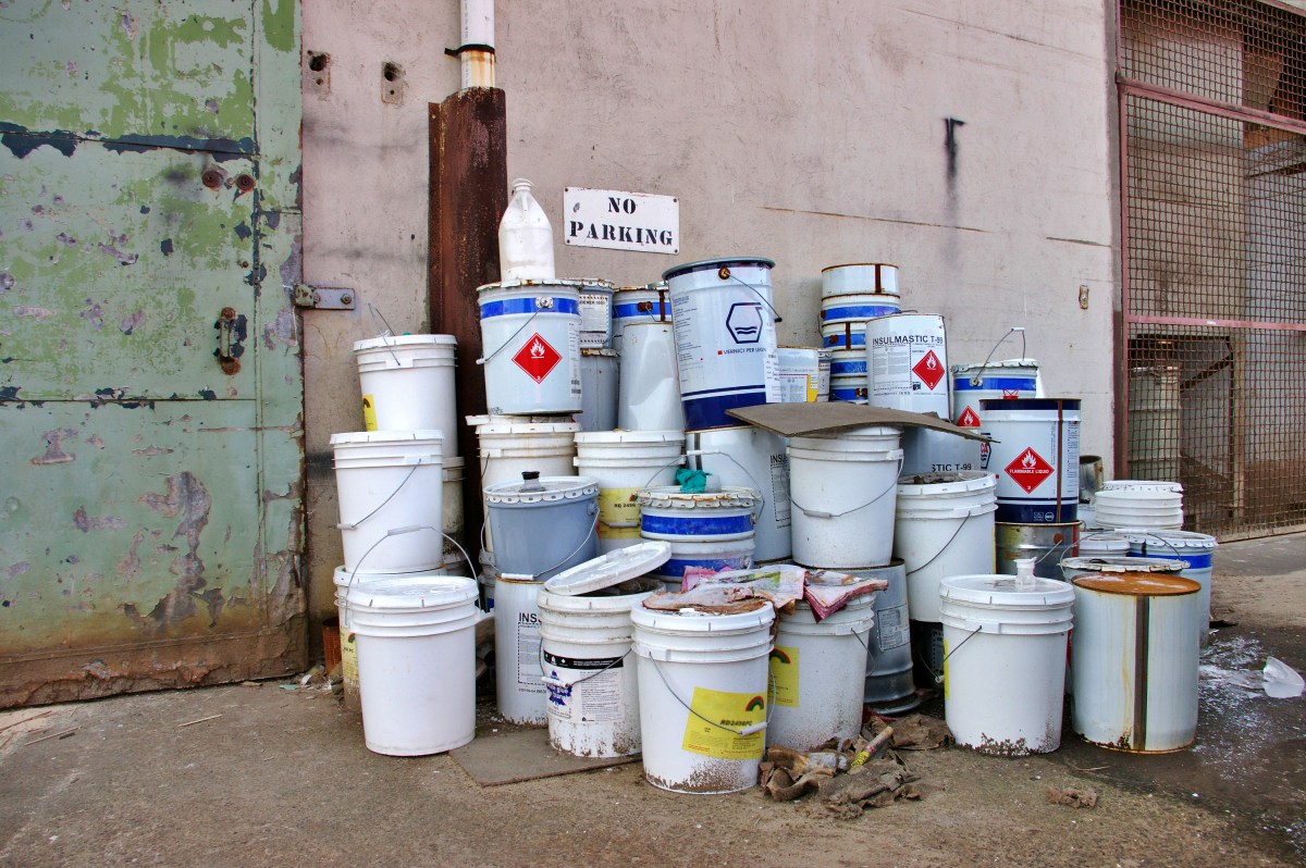 Paint Cans Ready For Disposal
