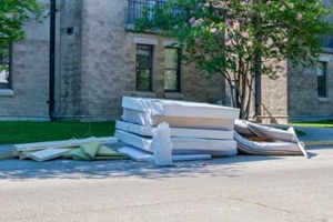 old matresses put on road