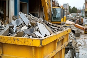 debris ready for removal from job site