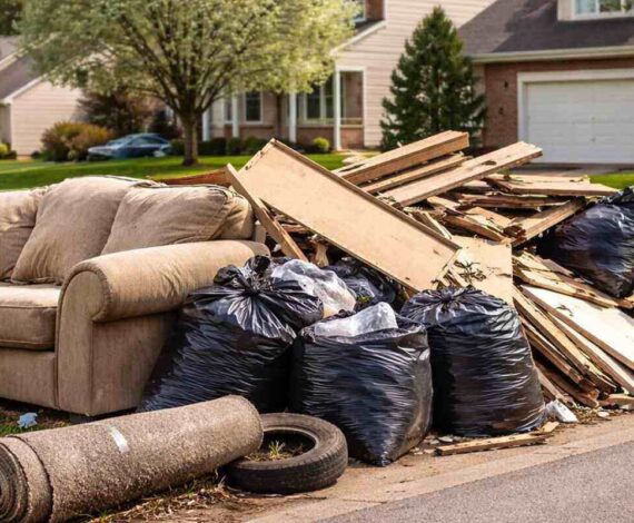 bulk waste outside a home