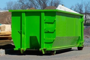 big green dumpster recycle big dirty garbage