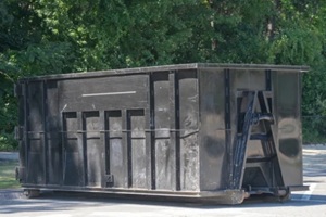 close up on dumpster at construction site