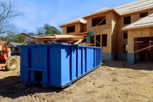 construction trash dumpsters in an metal container, home house renovation