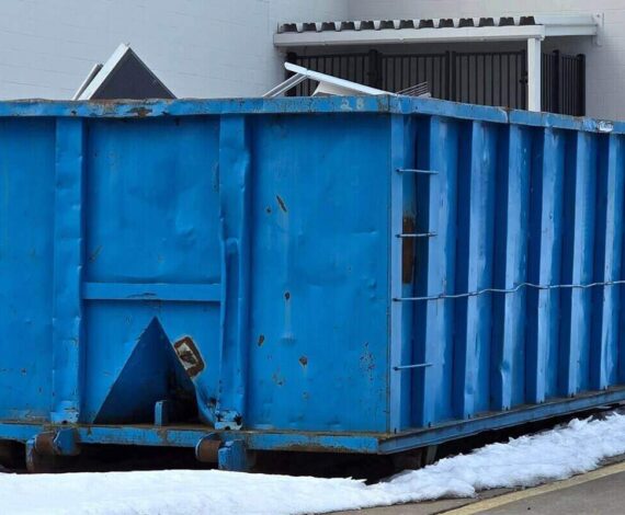 large roll off dumpster full of trash metal garbage - City of Chesapeake bulk pickup