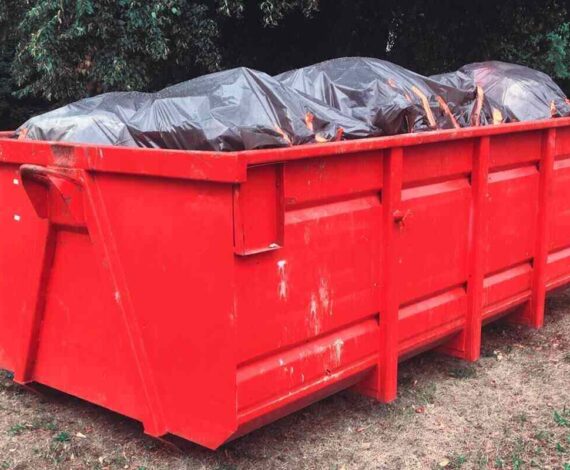 large waste bin, construction waste