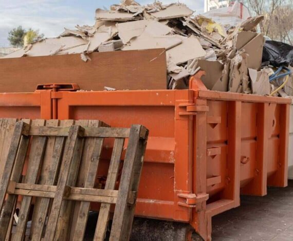 drywall and other rubble near a construction site - construction debris removal
