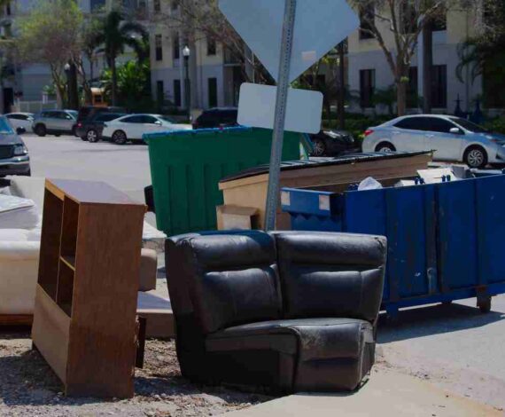 Bulk Trash Items Collected on Roadside for Pickup