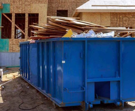truck loading a full recycling container trash dumpsters being full with garbage container trash