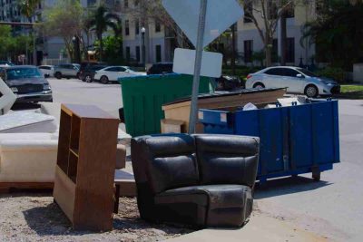 Bulk Trash Items Collected on Roadside for Pickup