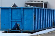 large roll off dumpster full of trash metal garbage - City of Chesapeake bulk pickup