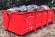 large waste bin, construction waste