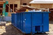truck loading a full recycling container trash dumpsters being full with garbage container trash